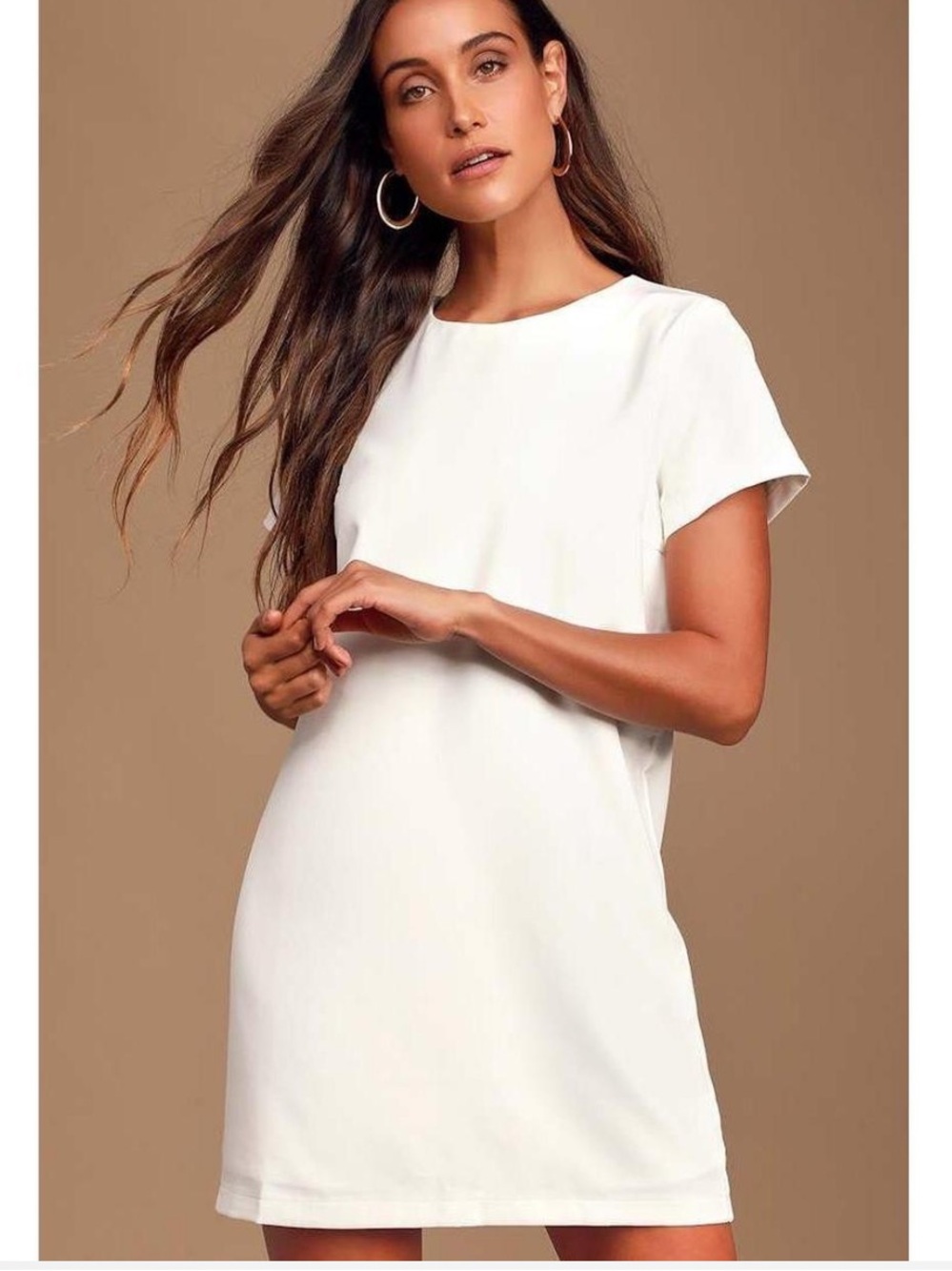 Short sleeve white dress
